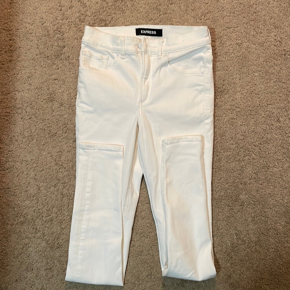 High rise jegging white jeans